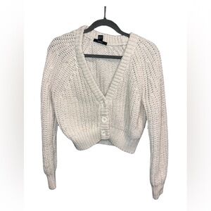 White cropped crochet cardigan. Size medium